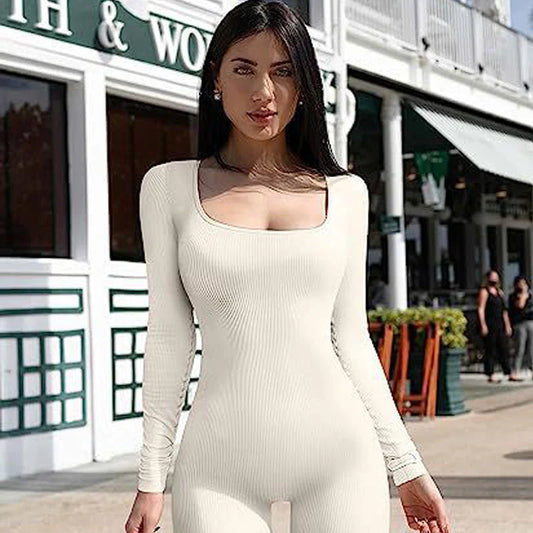 Women's Seamless Long-Sleeve Yoga Jumpsuit activewear