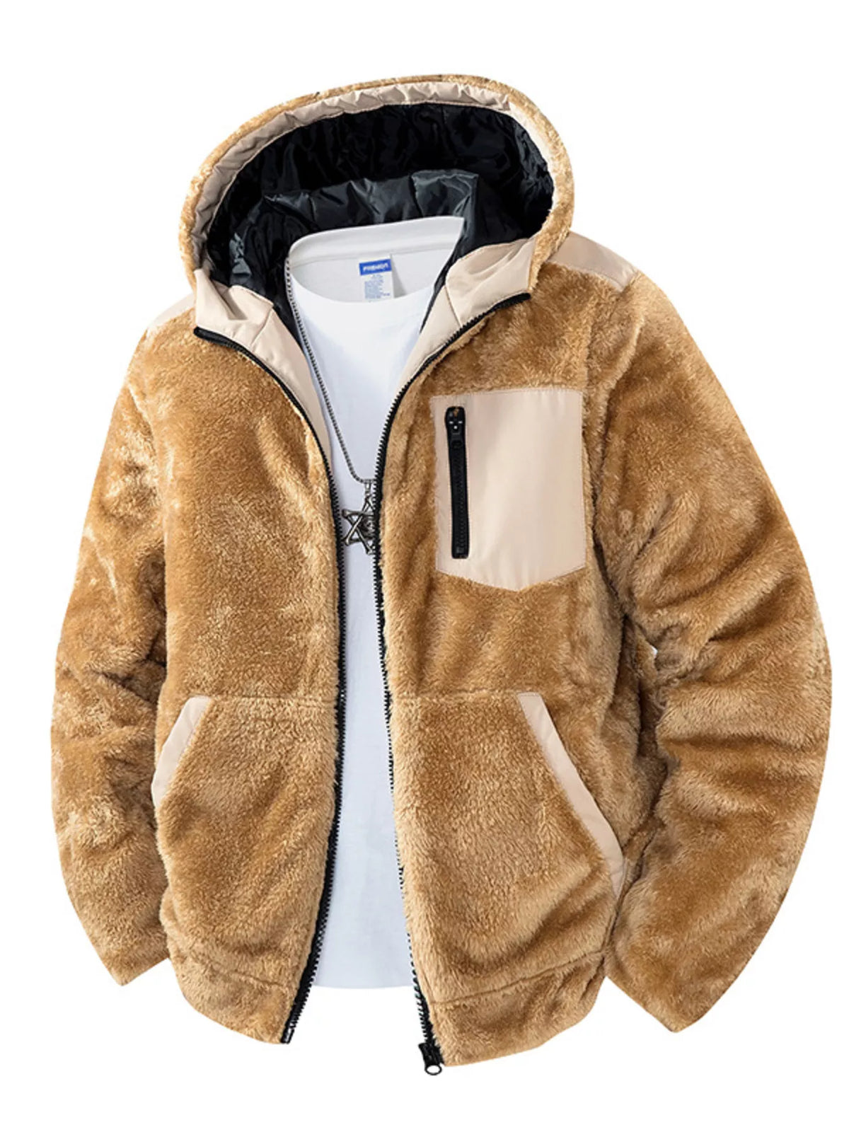 Men's Zip Up Fleece Hooded Jacket