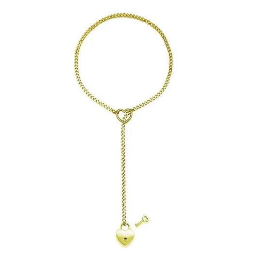 Heart O-Ring Cuban Chain Necklace